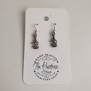Woman Girl Figurine Charm Earrings Sterling Silver Hook Drop Dangle Minimalist